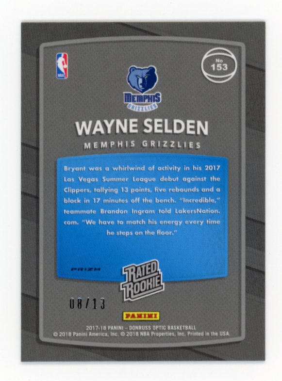 2017/18 Panini Donruss Optic Rated Rookies Wayne Selden #153 - #/13 Purple Stars