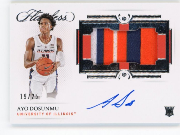2021 Panini Flawless Collegiate Ayo Dosunmu #99 - #/25 Patch Auto