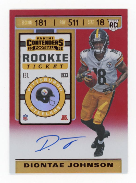 2019 Panini Contenders Diontae Johnson Rookie Ticket RC #128 - Auto Red FOTL