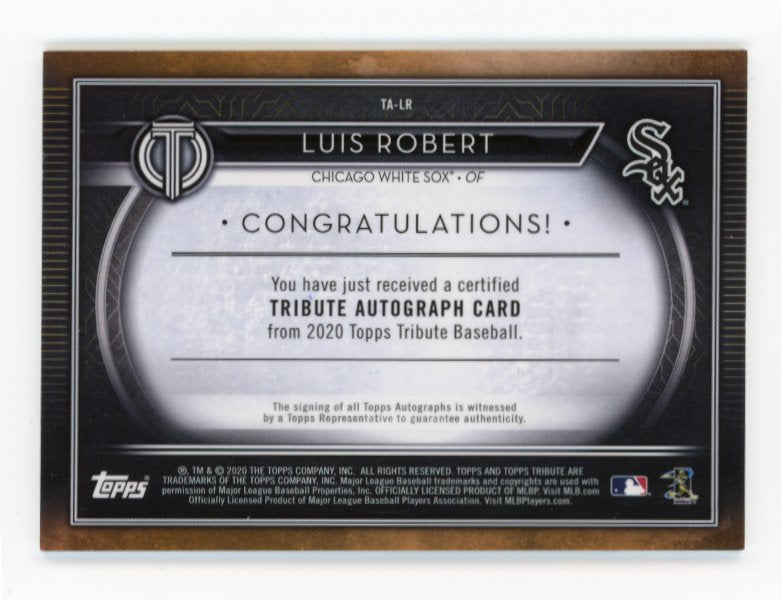 2020 Topps Tribute Luis Robert RC #TA-LR - #/99 Green Auto