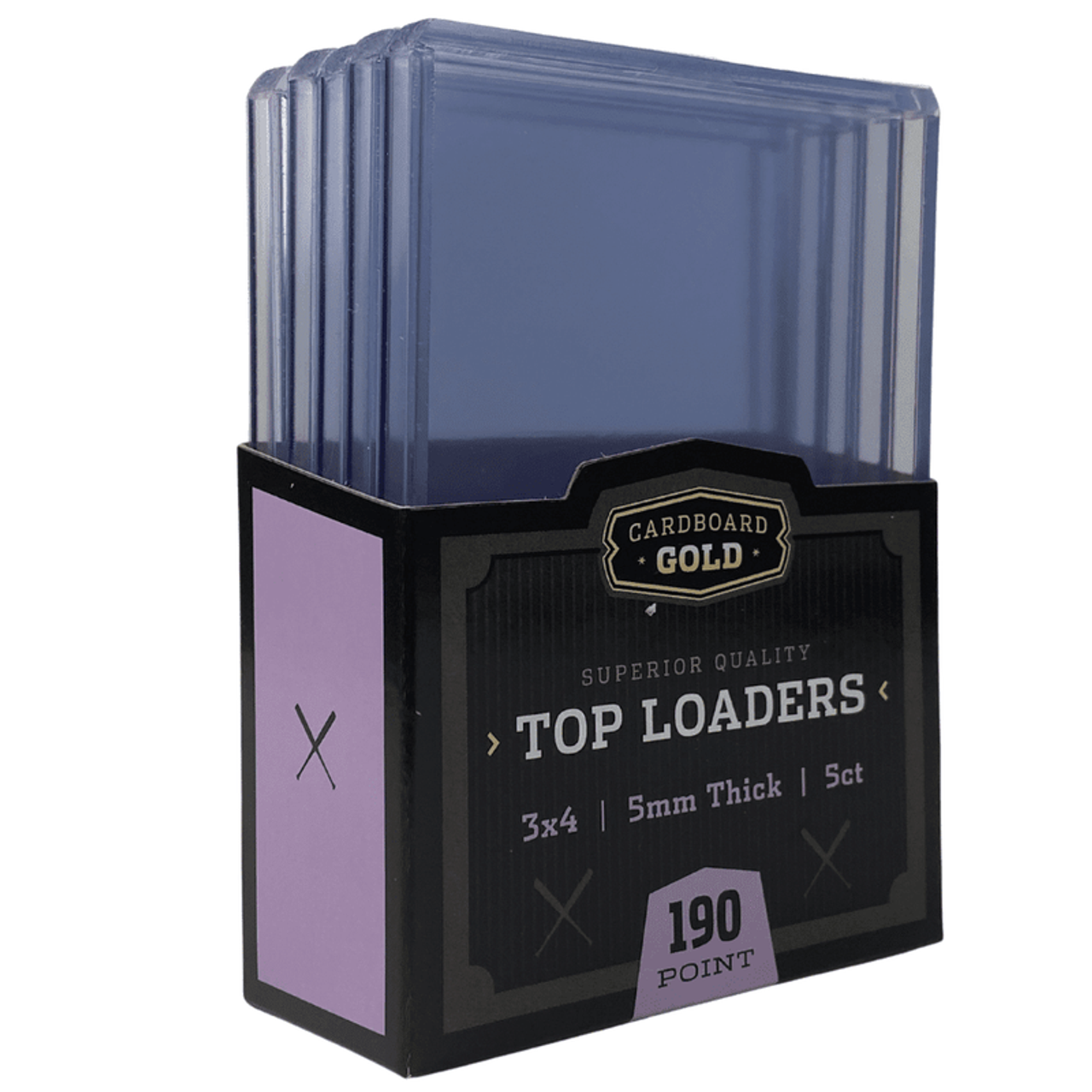 Cardboard Gold 190pt Toploaders - 5 pack