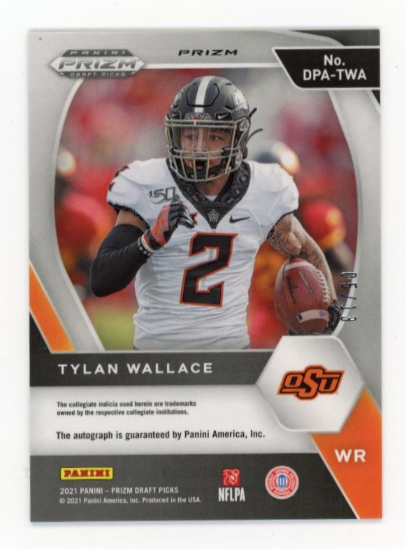 2021 Panini Prizm Draft Pics Tylan Wallace #DPA-TWA - #/13 Blue Shimmer Autograph