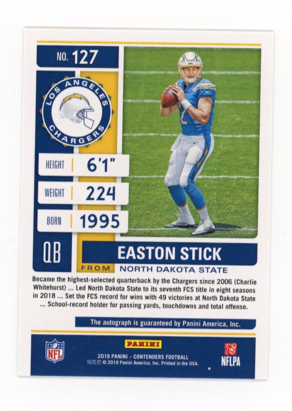 2019 Panini Contenders Easton Stick Rookie Ticket RC #127 - Auto Red