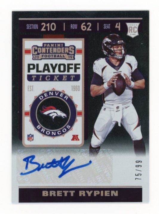 2019 Panini Contenders Brett Rypien Playoff Ticket RC #169 - #/99 Silver