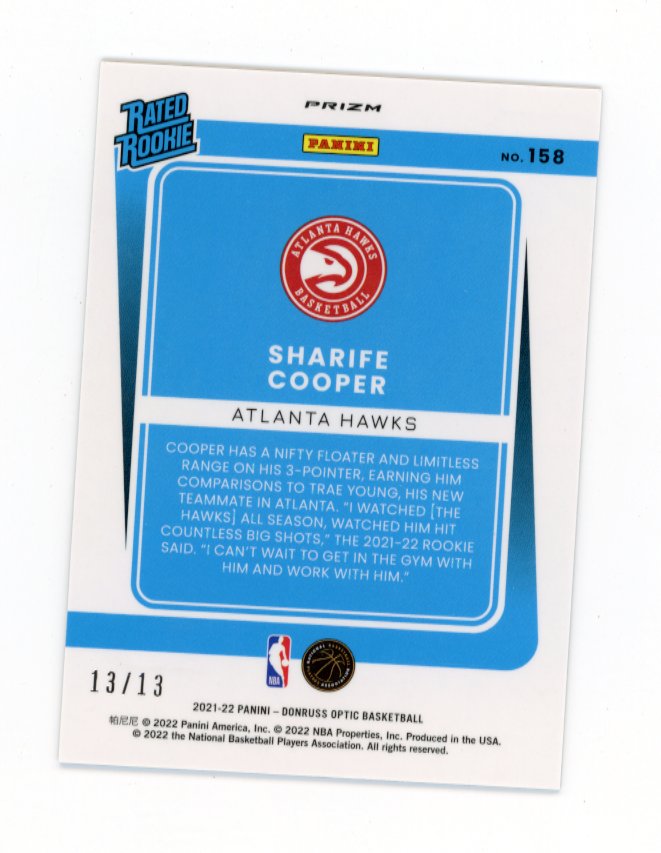 2020-21 Panini Donruss Optic Sharife Cooper RC #158 - Purple Stars #/13