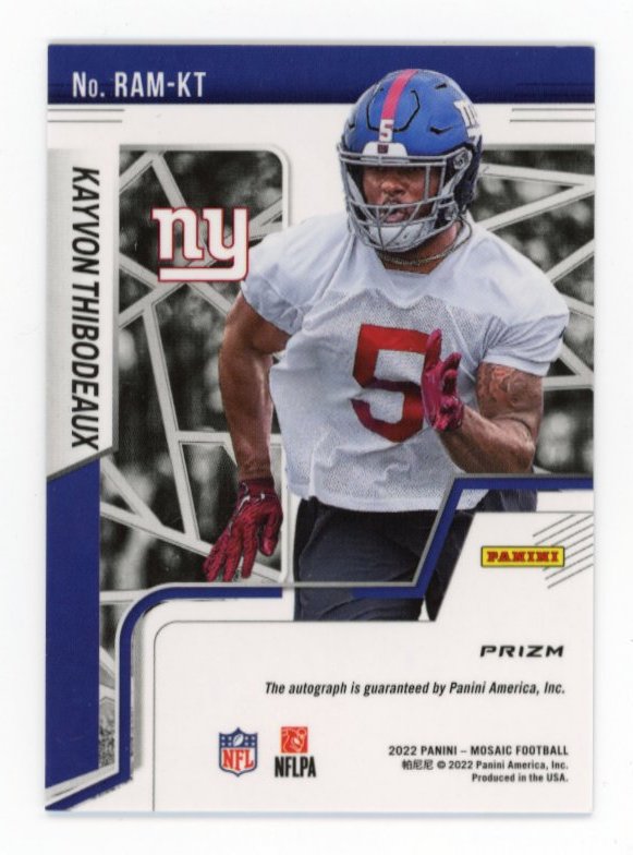 2022 Panini Mosaic Kayvon Thibodeaux RC #RAM-KT - Autograph