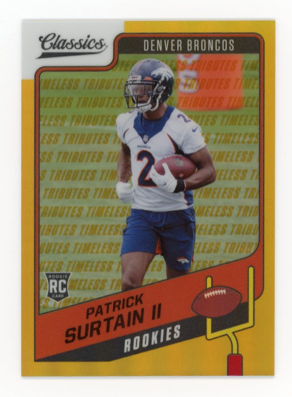 2021 Panini Classics Patrick Surtain II RC #195 - Gold Refractor #/60