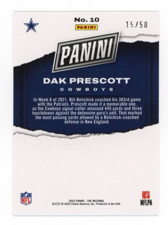 2022 Panini National Day Prescott #10 - Blue #/50