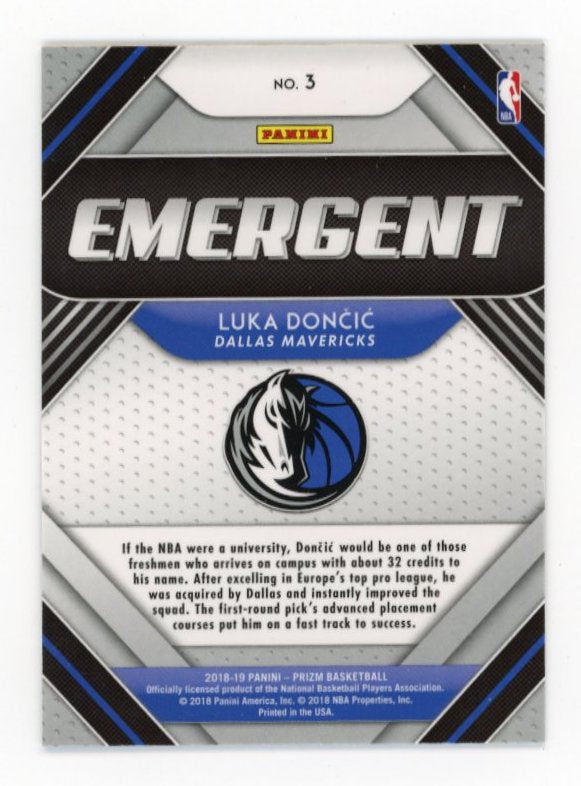2018-19 Panini Prizm Luka Doncic RC #3 - Emergent