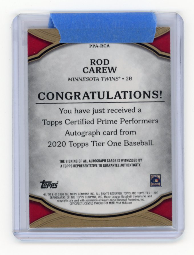 2020 Topps Tier One Rod Carew #PPA-RCA - Autograph #/80