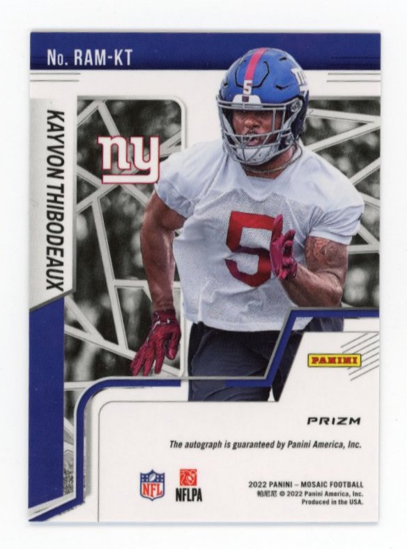 2022 Panini Mosaic Kayvon Thibodeaux RC #RAM-KT - Autograph