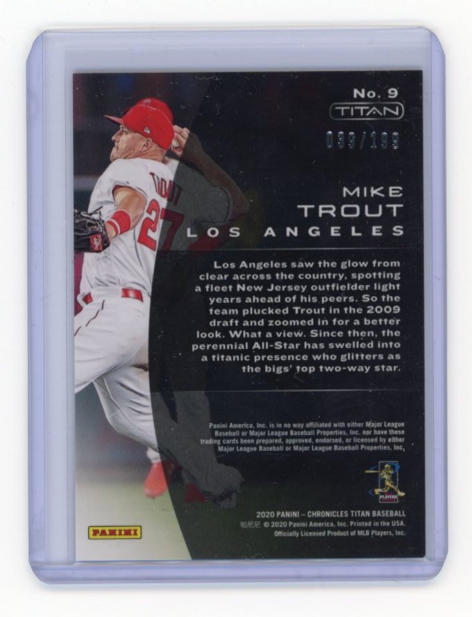 2020 Panini Chronicles Mike Trout #9 - Red Refractor #/199