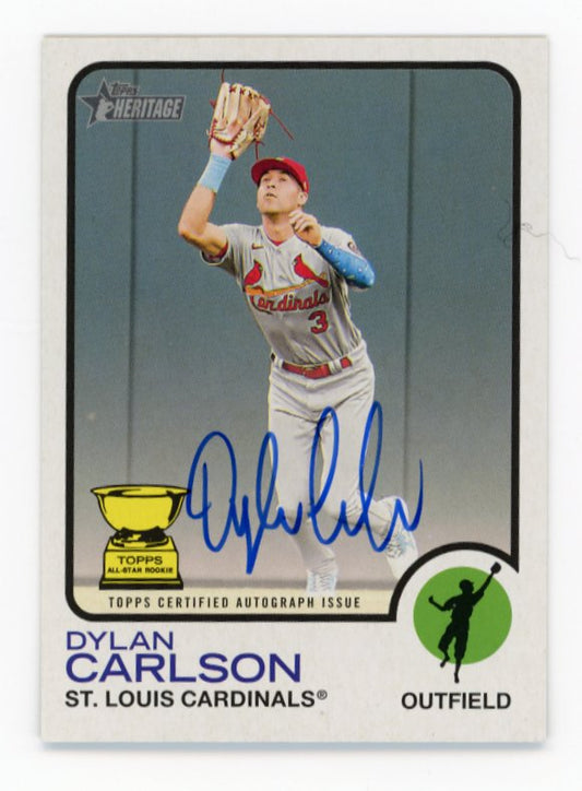 2022 Topps Heritage Dylan Carlson #ROA-DCN RC - Autograph