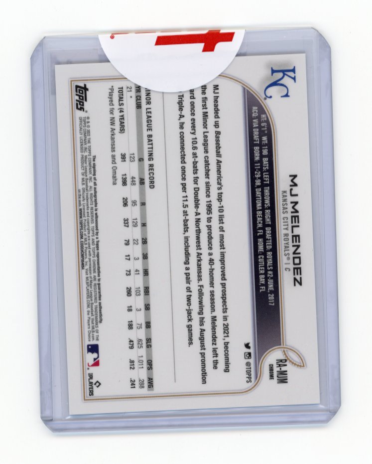 2022 Topps Chrome MJ Melendez #RA-MJM - Autograph
