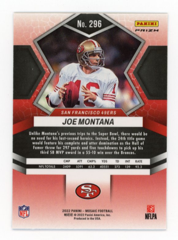 2022 Panini Mosaic Joe Montana #296 - Silver Mosaic