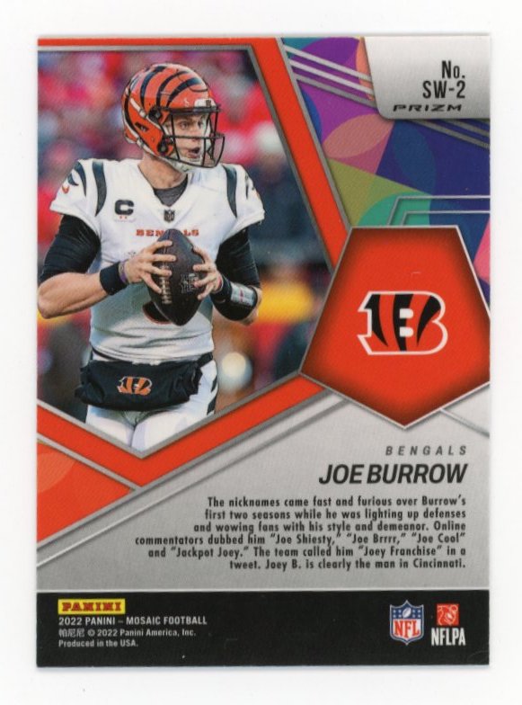 2022 Panini Mosaic Joe Burrow #SW-2 - Silver Swagger