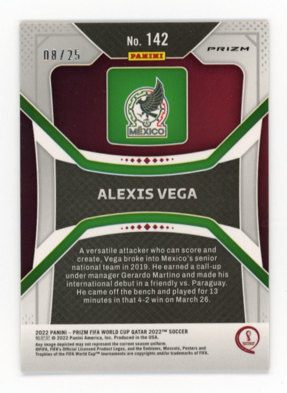 2022 Panini Prizm Alexis Vega RC #142 - Orange Prizm #/25