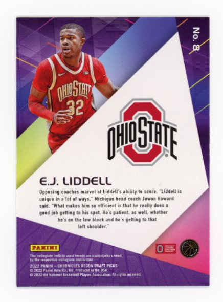 2022 Panini Chronicles E.J. Liddell #8 - #/7