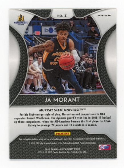 2019 Panini Prizm Ja Morant RC #2 - Green