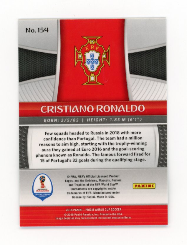 2018 Panini Prizm World Cup Soccer Cristiano Ronaldo #154 Portugal