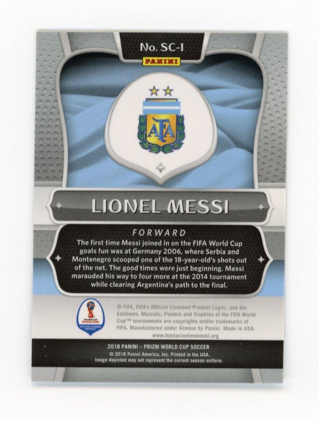 2018 Panini Prizm World Cup Soccer Lionel Messi Scorers Club #SC-1 Argentina