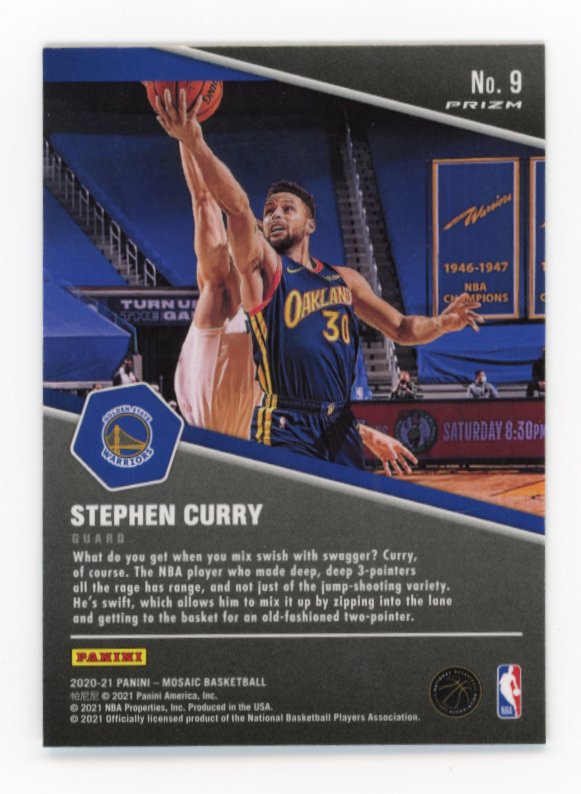2020/21 Panini Mosaic Stephen Curry Swagger #9 Warriors