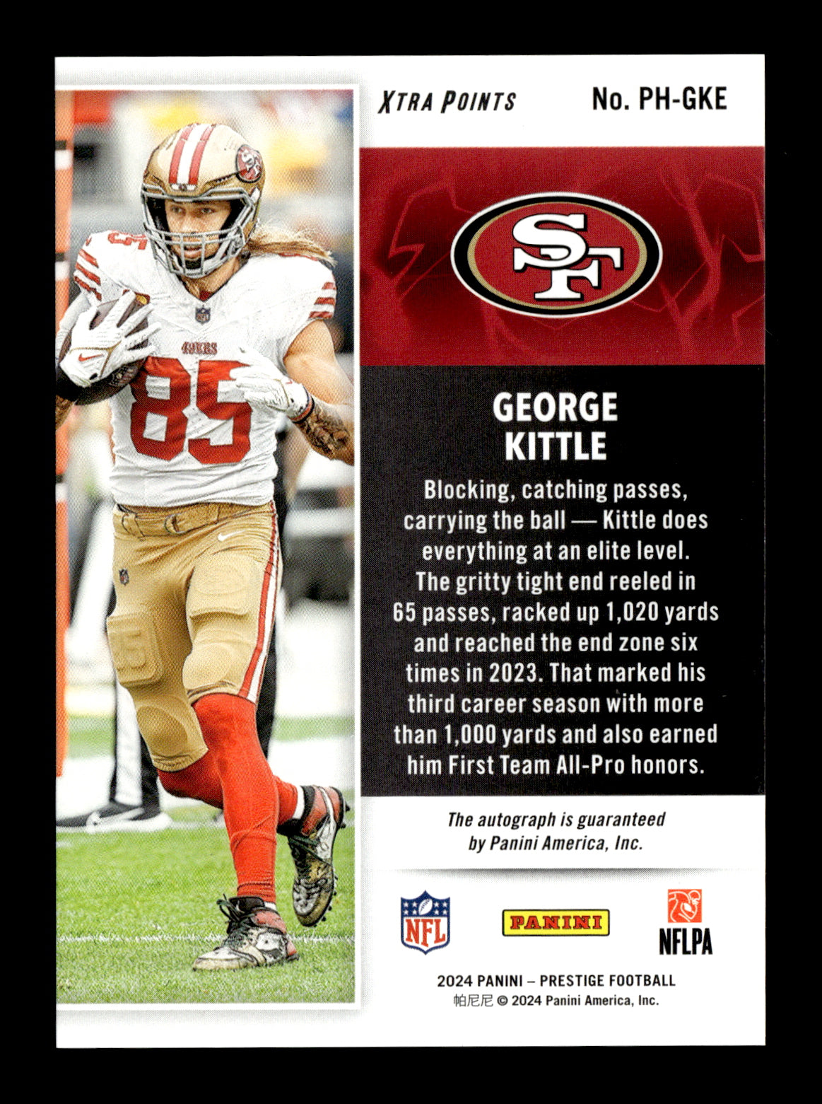 2024 Panini Prestige George Kittle #PH-GKE Power House Orange #/10 San Francisco 49ers