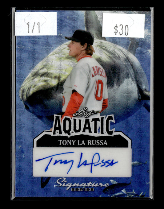 2025 Leaf Aquatic Tony La Russa #A-TLR - 1/1 Autograph Blue Reds