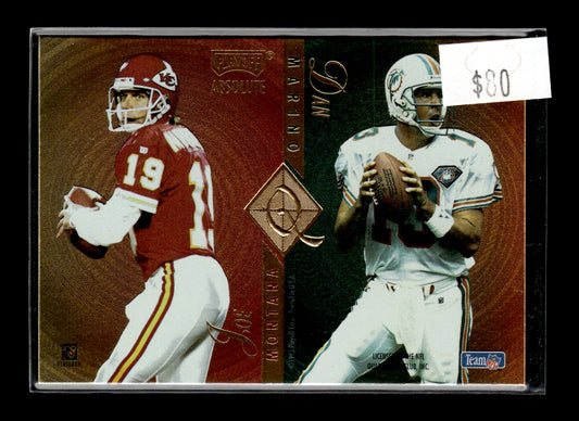 1995 Absolute Joe Montana/Dan Marino #Q1 - Gold 49ers Dolphins