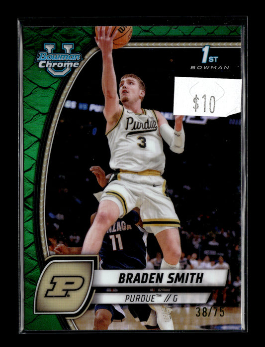 2025 Topps Bowman Chrome Braden Smith #12 - Green #/75 Purdue