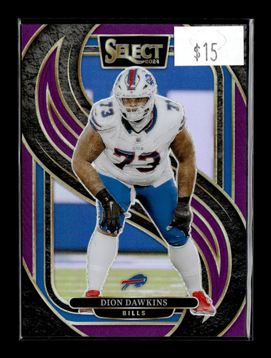 2024 Panini Select Dion Dawkins #152 - Purple #/75 Bills