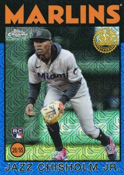 2021 Topps Update #86C-29 Jazz Chisholm Jr. 1986 Topps Chrome Blue #/150 Marlins