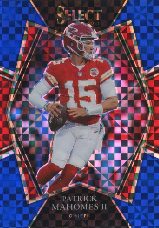 2021 Panini Select Patrick Mahomes II #102 - Blue Checkerboard #/149 Chiefs