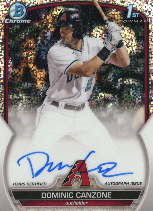 2023 Bowman Chrome Dominic Canzone 1st #CPA-DC - Speckle Autograph #/299 Diamondbacks