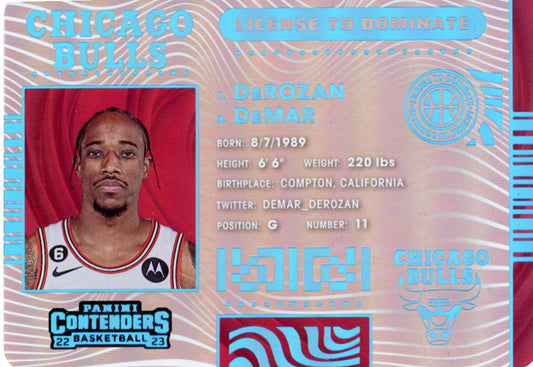 2022/23 Panini Contenders DeMar DeRozan #3 - License to Dominate Bulls