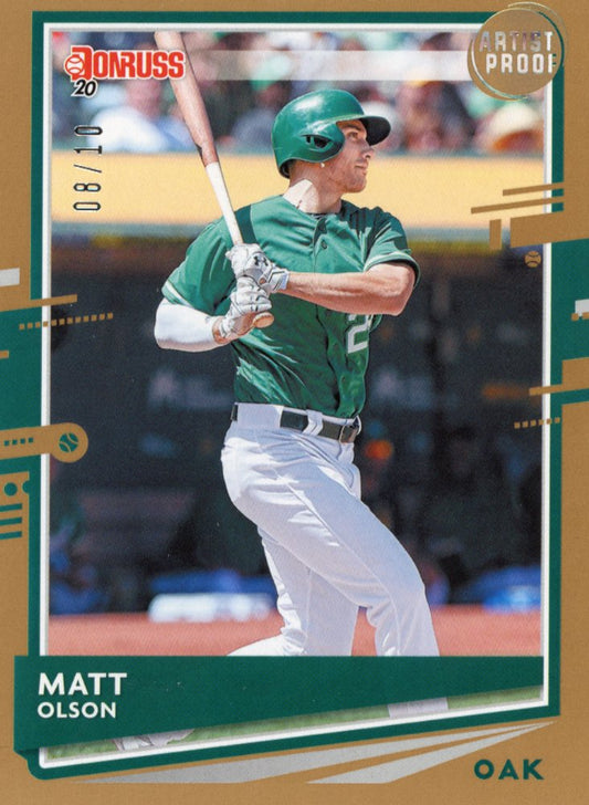 2020 Panini Donruss Matt Olson #103 - Gold Press Proof #/10 Athletics