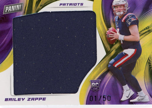 2022 Panini Player of the Day Bailey Zappe RC #BZ - Patch #/50 Patriots