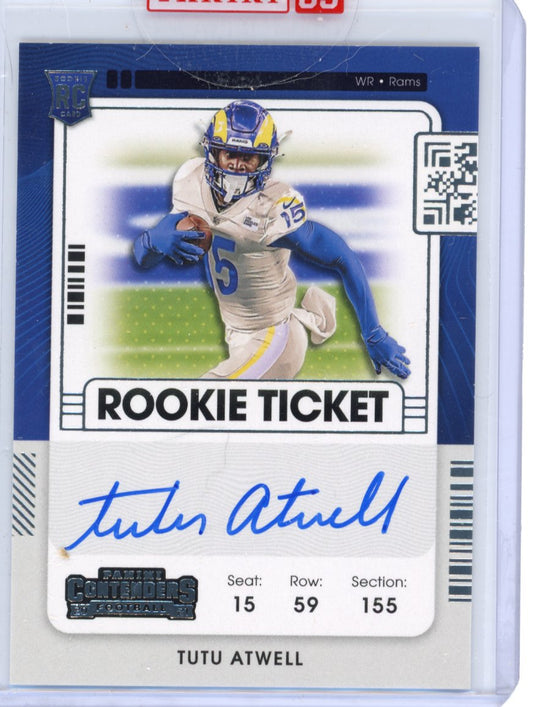 2021 Panini Contenders Tutu Atwell RC #119 - Autograph Rams