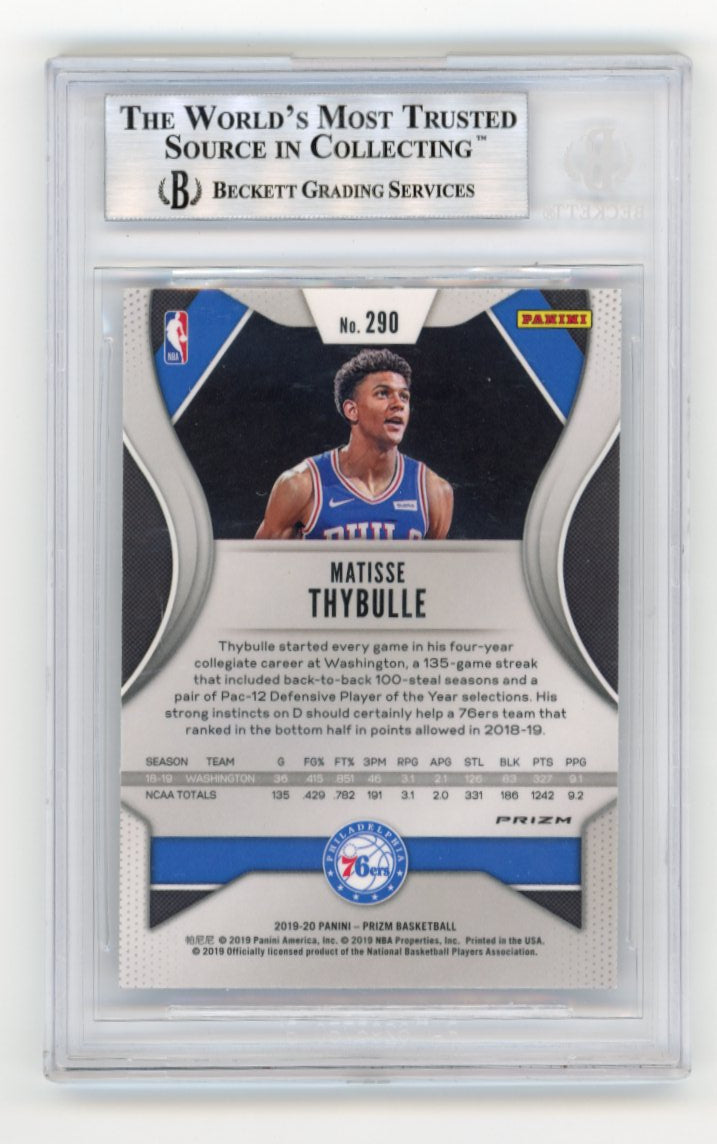 2019/20 Panini Prizm Matisse Thybulle RC #290 - White Sparkle Beckett 8.5 76ers