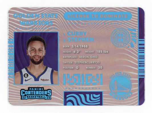 2022/23 Panini Contenders Stephen Curry License to Dominate #16 - Warriors