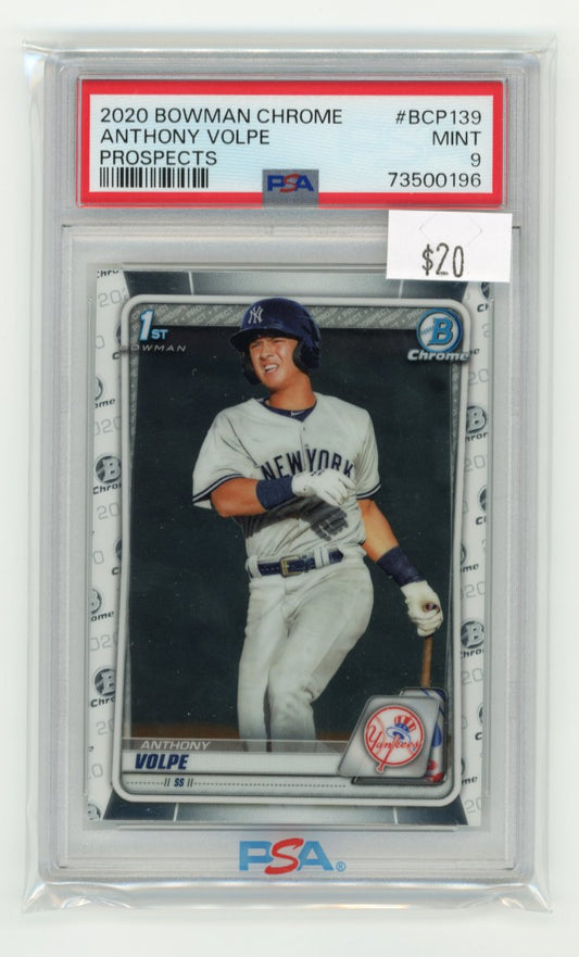 2020 Topps Bowman Chrome Anthony Volpe 1st Bowman #BCP139 - PSA 9 Yankees