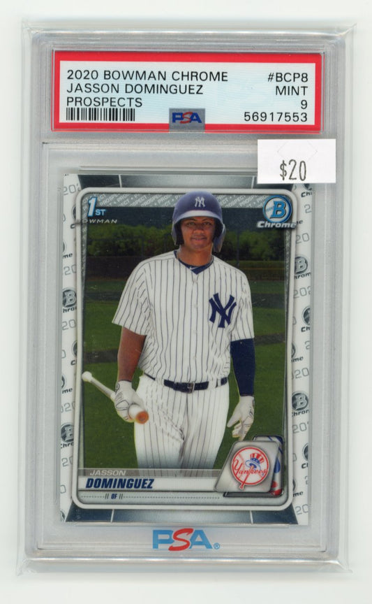 2020 Topps Bowman Chrome Jasson Dominguez 1st Bowman #BCP8 - PSA 9 Yankees