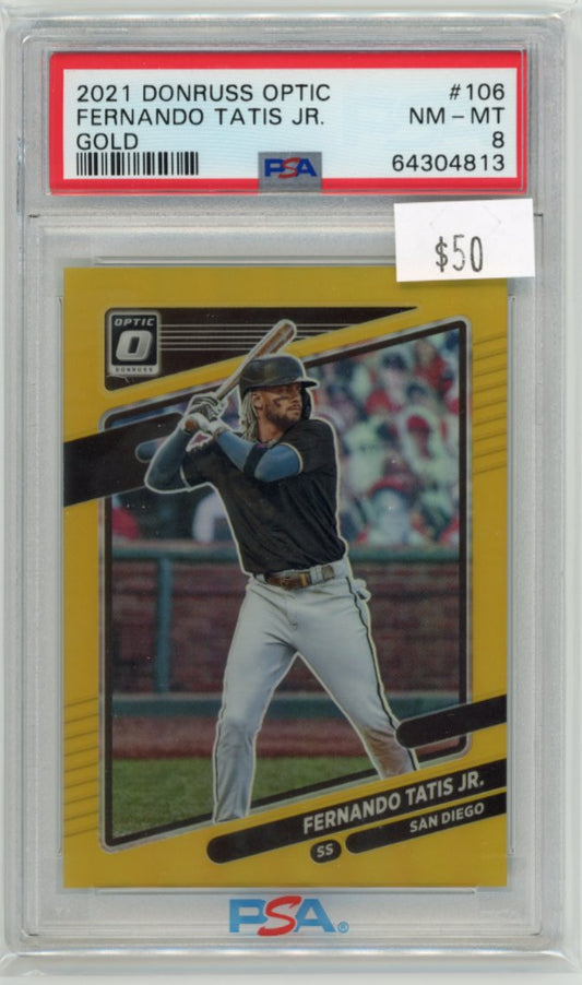 2021 Panini Donruss Optic Fernando Tatis Jr. #106 - Gold PSA 8 Padres