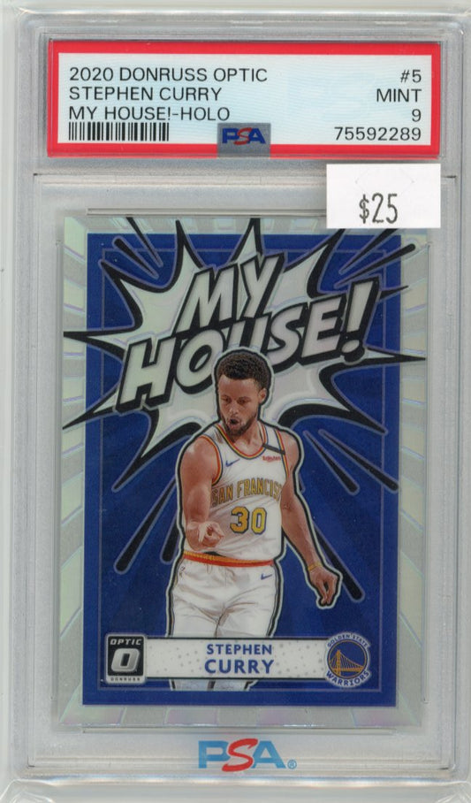 2020 Panini Donruss Optic Stephen Curry My House #5 - Holo PSA 9 Warriors