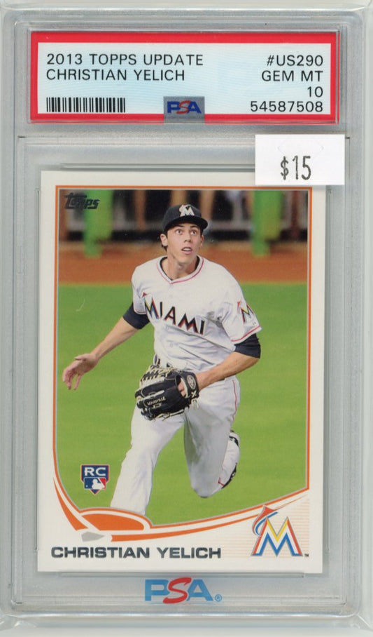 2013 Topps Update Christian Yelich RC #US290 - PSA 10 Marlins
