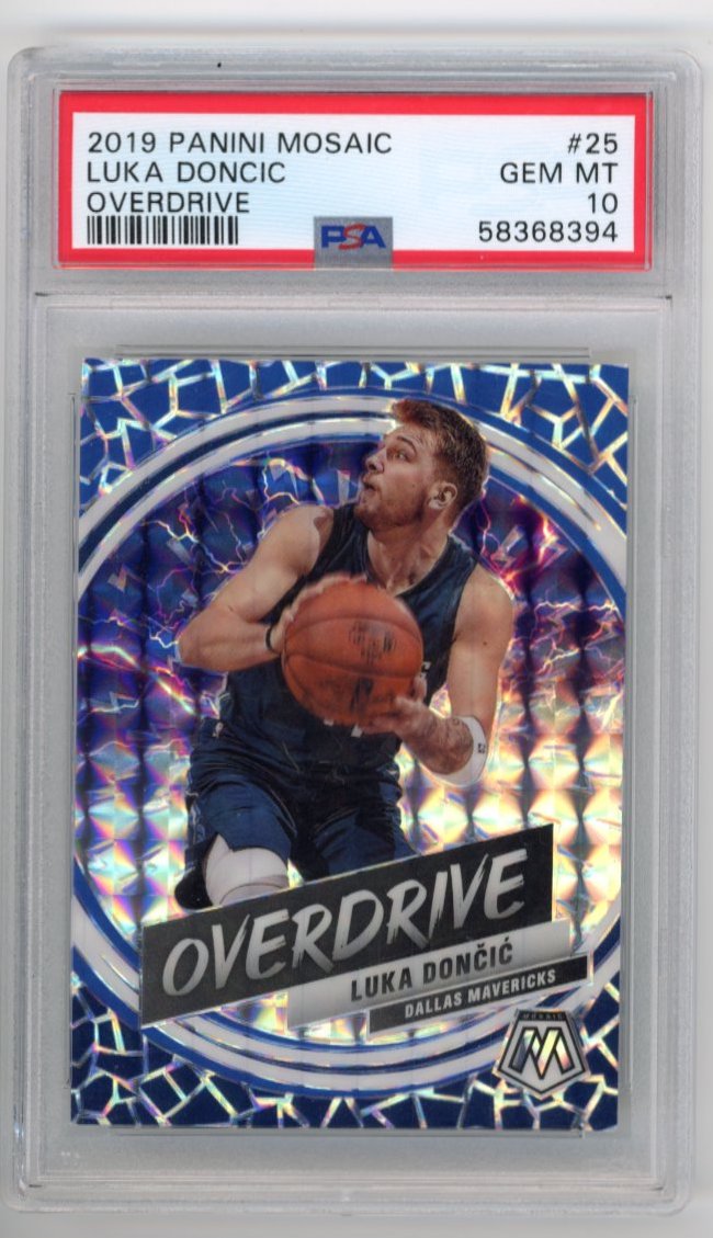 2019/20 Panini Mosaic Luka Doncic #25 - Overdrive Mosaic PSA 10 Mavericks