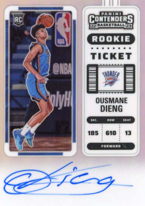 2022/23 Panini Contenders Rookie Ticket Ousmane Dieng #122 - Autograph