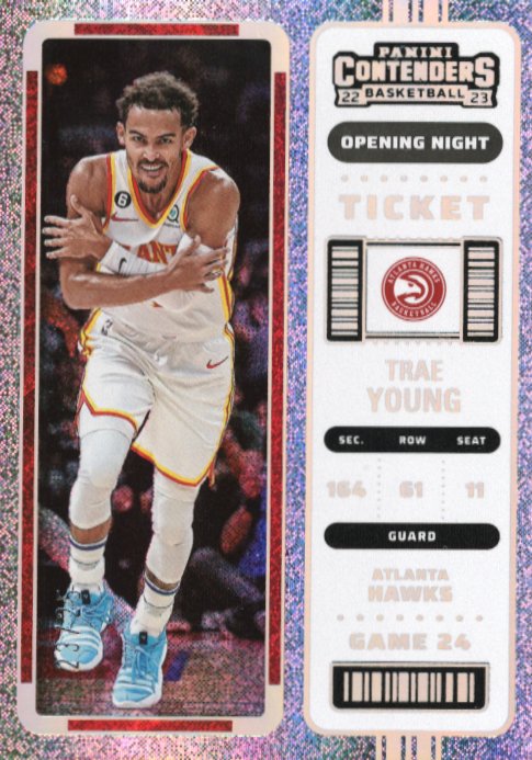 2022/23 Panini Contenders Opening Night Ticket Trae Young #66 - #/25 FOTL Hawks