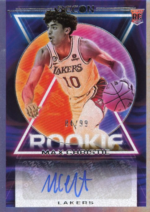 2022/23 Panini Recon Max Christie RC #RRS-MAX - #/99 Autograph Lakers