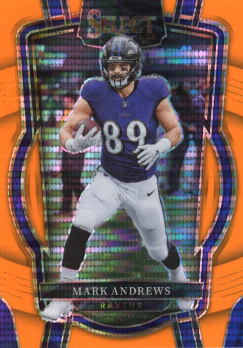 2022 Panini Select Mark Andrews #293 - #/7 Orange Pulsar Ravens